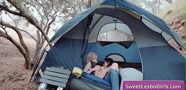  Naughty busty lesbian babes Aiden Ashley, Abigail Mac finger fuck on the woods and eating juicy pussy while camping